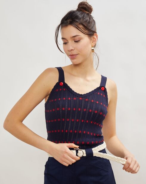 Top en maille Marcelle marine