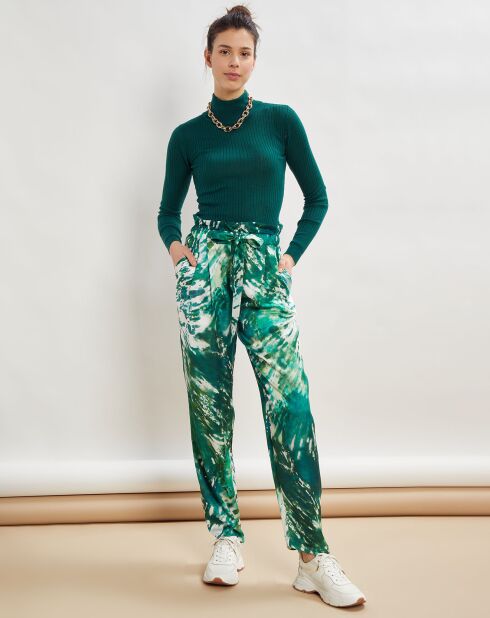 Pantalon fluide Patricia tie and dye vert