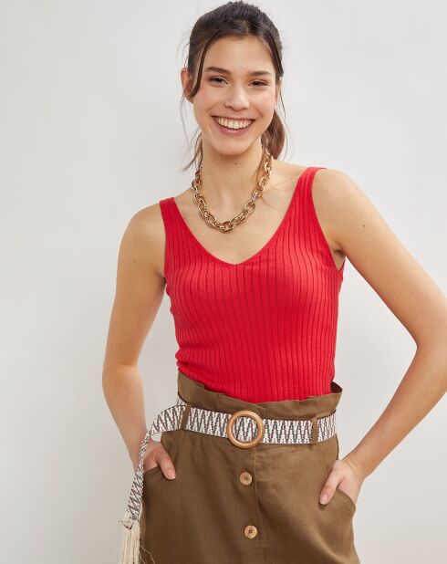 Top en maille Maya rouge