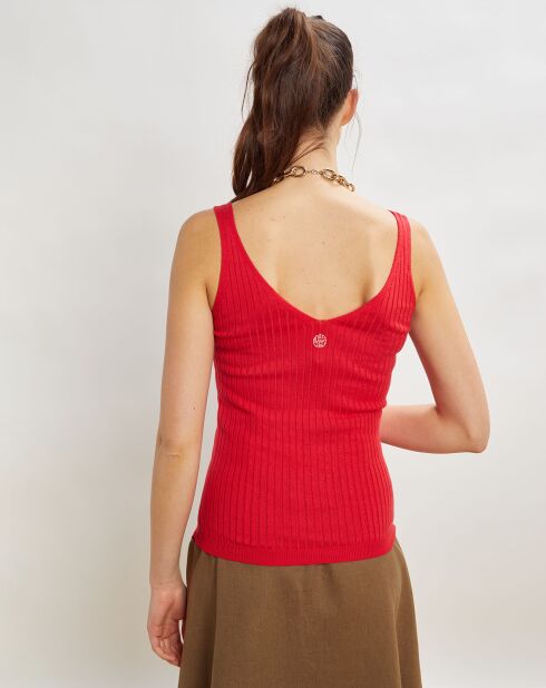 Top en maille Maya rouge
