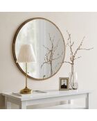 Miroir Yuvarlak blanc/doré - D.60x2.2 cm