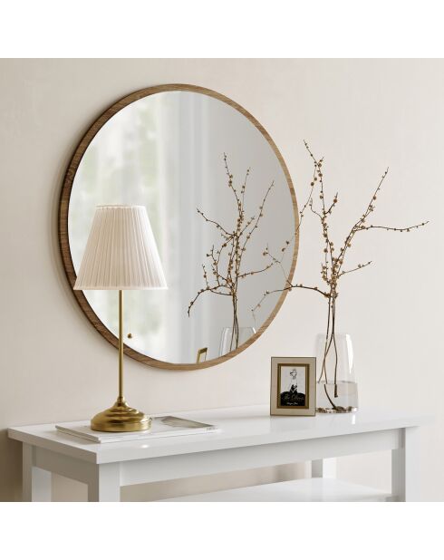 Miroir Yuvarlak blanc/doré - D.60x2.2 cm