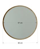 Miroir Yuvarlak blanc/doré - D.60x2.2 cm