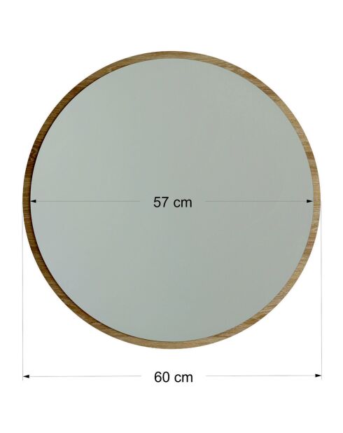 Miroir Yuvarlak blanc/doré - D.60x2.2 cm