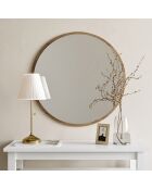 Miroir Yuvarlak blanc/doré - D.60x2.2 cm