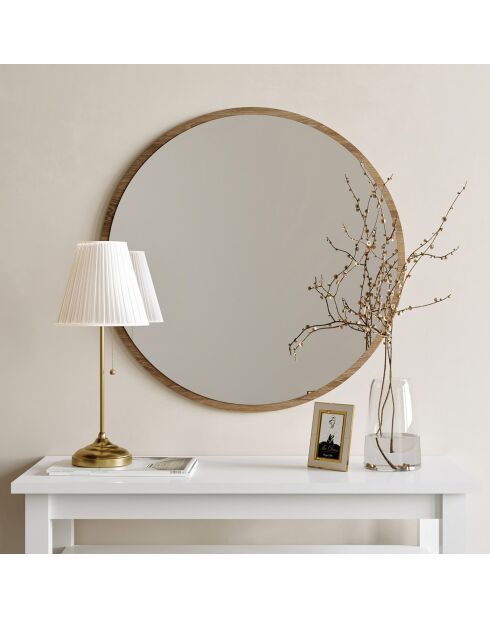 Miroir Yuvarlak blanc/doré - D.60x2.2 cm