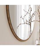 Miroir Yuvarlak blanc/doré - D.60x2.2 cm