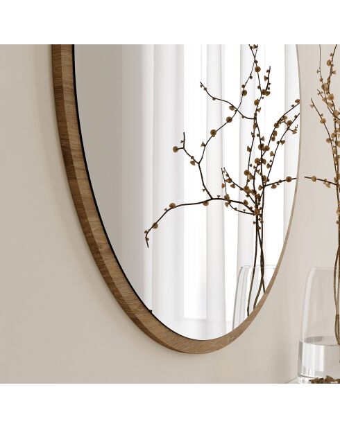 Miroir Yuvarlak blanc/doré - D.60x2.2 cm