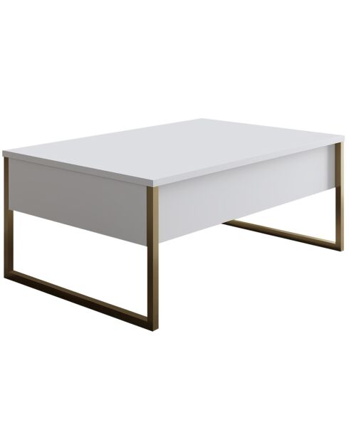 Table Basse Luxe noyer/blanc - 90x60x40 cm