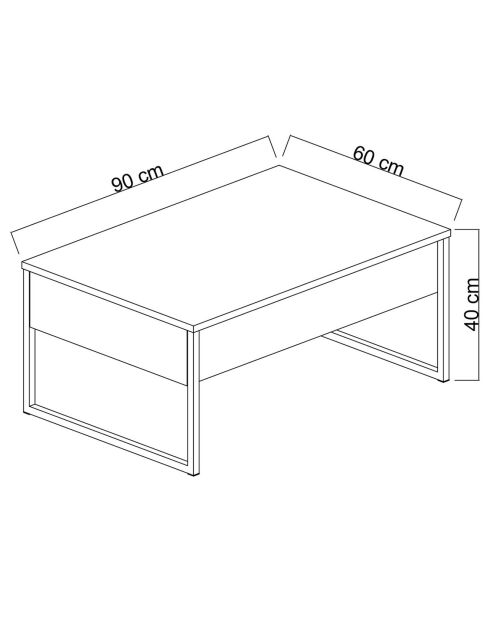 Table Basse Luxe noyer/blanc - 90x60x40 cm