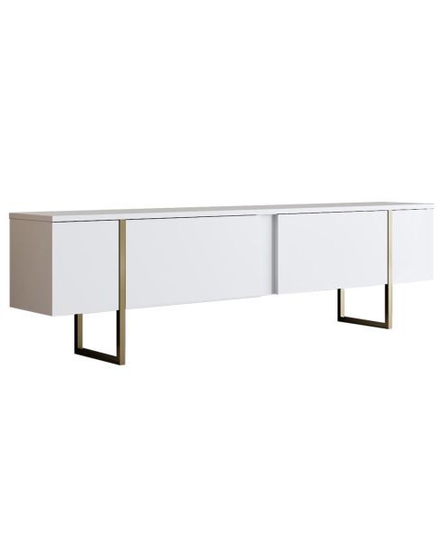 Meuble TV Luxe chêne/blanc - 180x30x50 cm