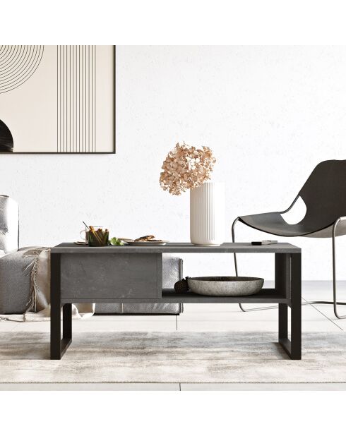 Table basse ML34-RG grise - 100x44.4x59.7 cm