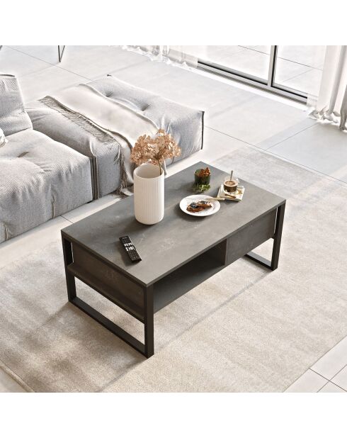 Table basse ML34-RG grise - 100x44.4x59.7 cm