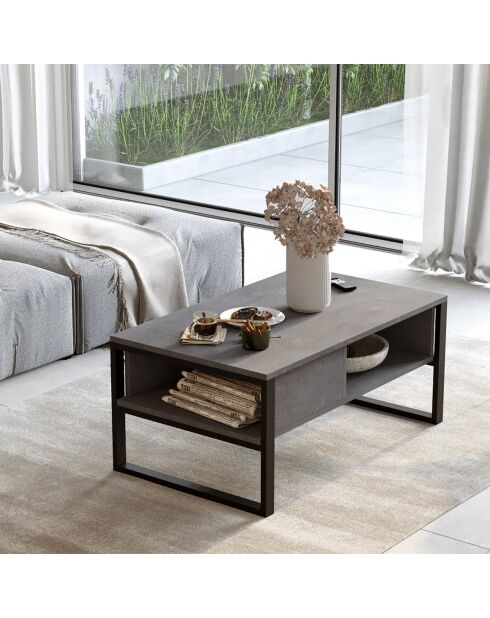 Table basse ML34-RG grise - 100x44.4x59.7 cm