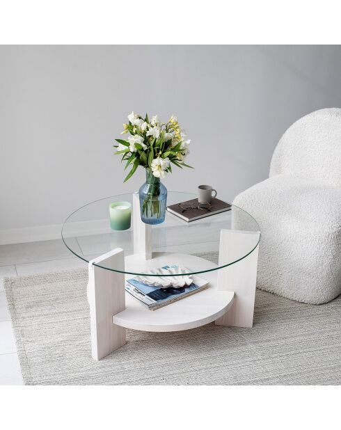 Table Basse Mondo blanche - D.75x40 cm