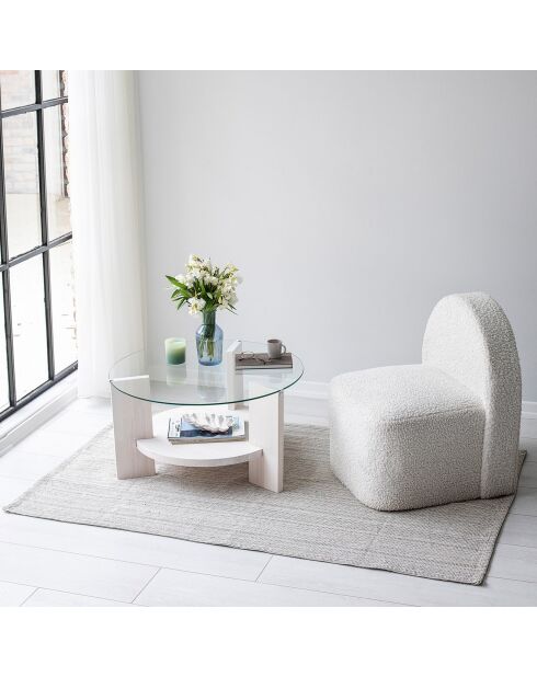 Table Basse Mondo blanche - D.75x40 cm