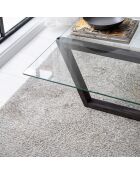 Table Basse Amalfi transparent/marron - 105x35x65 cm