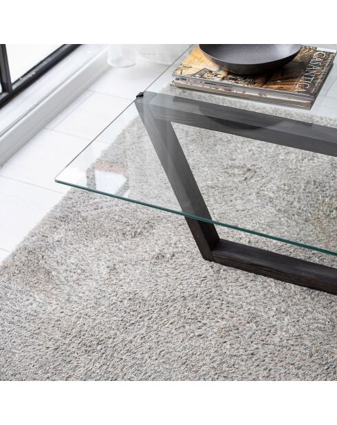 Table Basse Amalfi transparent/marron - 105x35x65 cm