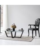 Table Basse Amalfi transparent/marron - 105x35x65 cm