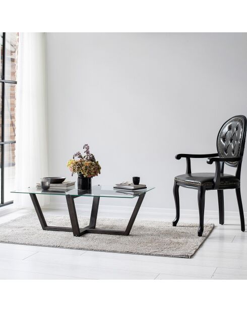 Table Basse Amalfi transparent/marron - 105x35x65 cm