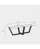 Table Basse Amalfi transparent/marron - 105x35x65 cm