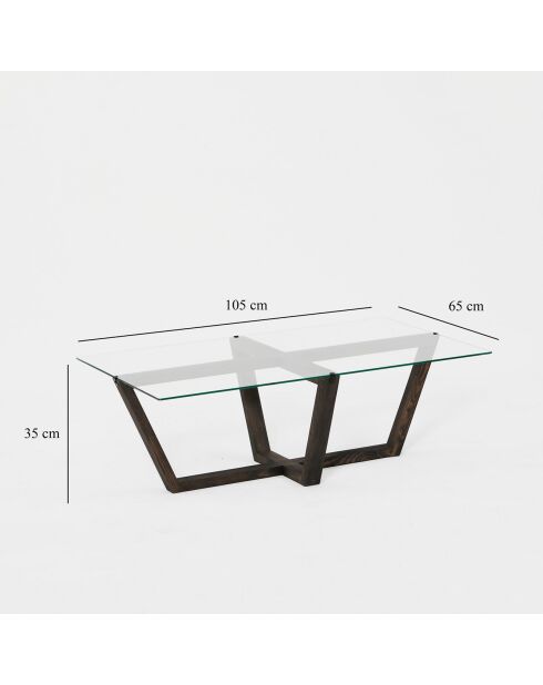 Table Basse Amalfi transparent/marron - 105x35x65 cm