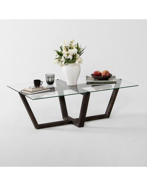 Table Basse Amalfi transparent/marron - 105x35x65 cm