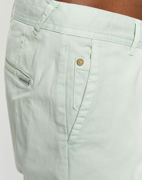 Pantalon en Coton Bio mélangé Chino Slim Fit Mott vert d'eau