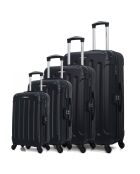 4 Miami-M 75/65/55/46 cm zwarte eenpersoons koffers met 4 wielen
