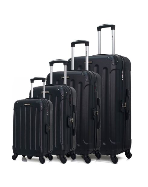 4 schwarze 4-Rad-Einzelkoffer Miami-M 75/65/55/46 cm