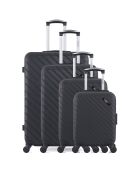 4 schwarze einfache 4-Rad-Koffer Cité-M 42/55/65/75 cm