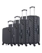 4 schwarze einfache 4-Rad-Koffer Cité-M 42/55/65/75 cm