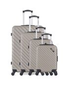 4 eenpersoons koffers met 4 wielen Cité-M 75/65/55/42 cm beige