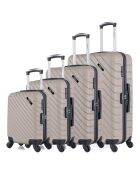 4 eenpersoons koffers met 4 wielen Cité-M 75/65/55/42 cm beige