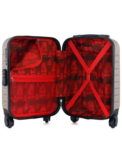 XXS Kabinenkoffer 4 Einzelräder City 42 cm beige