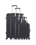 4 Opera-M 75/65/55/42 cm zwarte eenpersoons koffers met 4 wielen