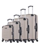 4 Opera-M 75/65/55/42 cm beige eenpersoons koffers met 4 wielen