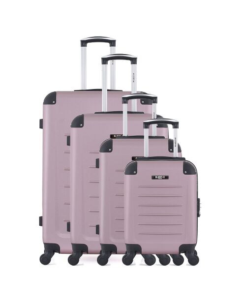 4 einfache 4-Rad-Koffer Opera-M 75/65/55/42 cm Roségold