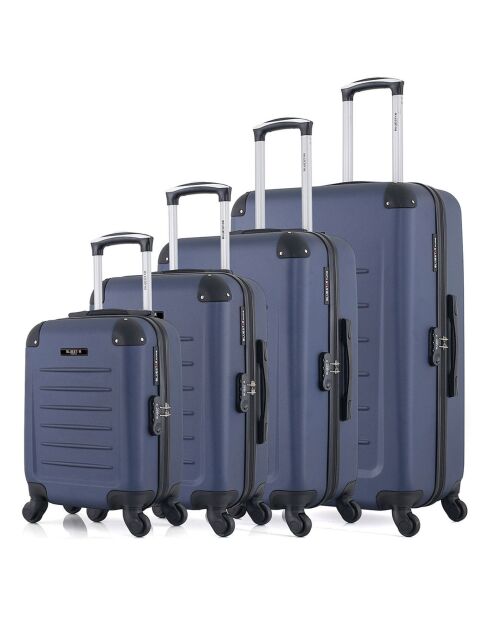 4 Opera-M 42/55/65/75 cm einfache 4-Rad-Koffer marineblau