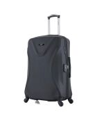 Garibaldi 75 cm zwarte Long Stay koffer met 4 wielen en enkele wielen