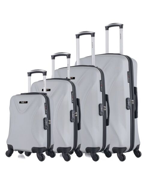 4 Einzelkoffer mit 4 Rädern Garibaldi-M 75/65/55/42 cm grau