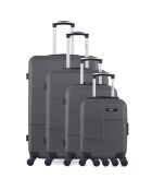 4 Koffer 4 Räder einfach Miami-M 46/55/65/75 cm dunkelgrau