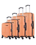 4 Koffer 4 Räder einfach Miami-M 46/55/65/75 cm orange
