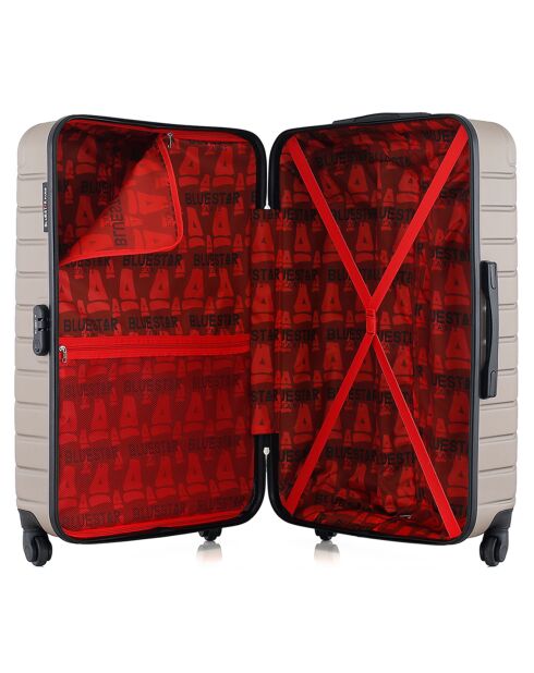 Mittelgroßer Reisekoffer 4 Einzelräder Cité 65 cm beige