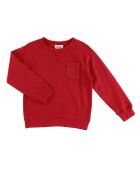 Sweat fin en Coton Pocket rouge