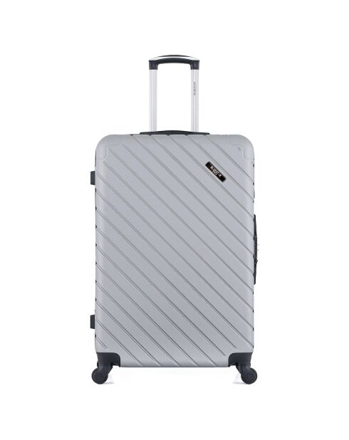 Mittelgroßer Reisekoffer 4 Einzelräder City 65 cm grau