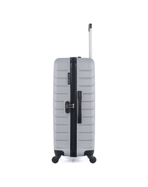 Mittelgroßer Reisekoffer 4 Einzelräder City 65 cm grau