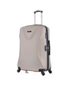 Koffer voor gemiddeld verblijf met 4 enkele wielen Garibaldi 65 cm beige