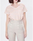 T-Shirt Tavola rayé blush/blanc
