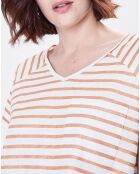 T-Shirt Tavola rayé blush/blanc